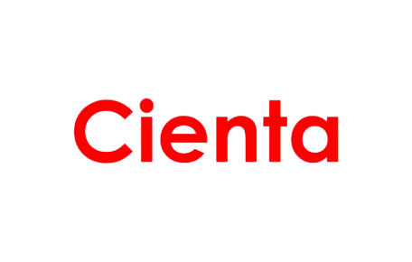 Official Cienta logo – Eco-friendly strawberry-scented children's footwear represented by Moda Vostra, B2B sales agency for the Benelux region.